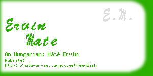 ervin mate business card