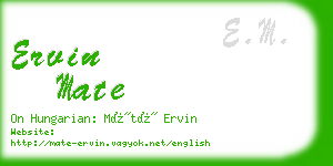 ervin mate business card